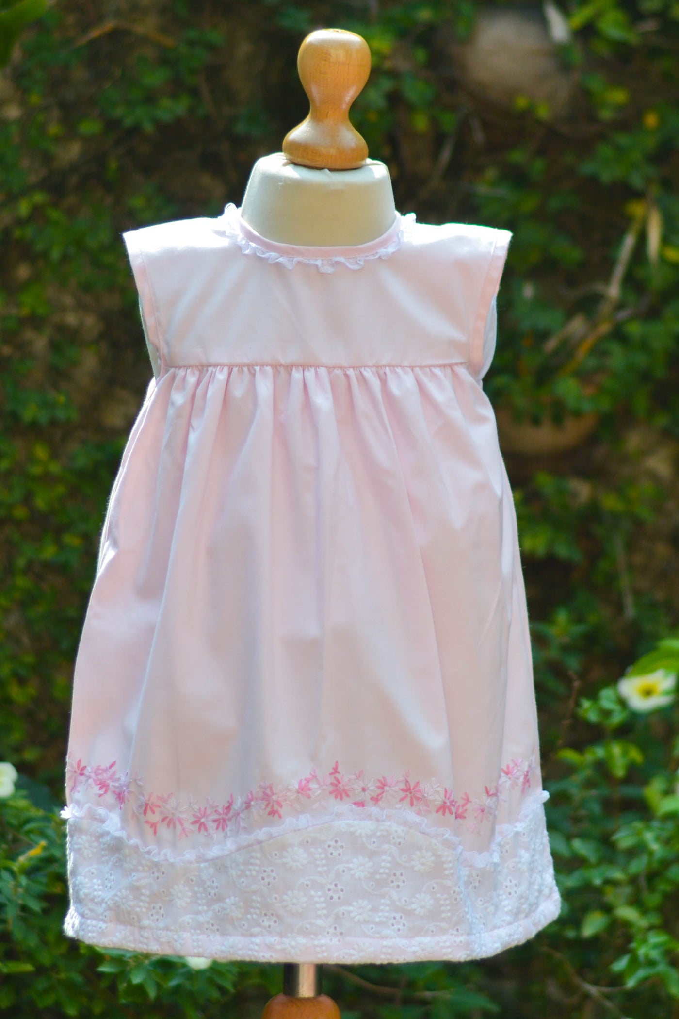pink fabric baby dress