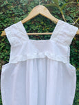 Dreamy Lace - Sleeveless White Cotton Nighty