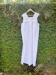 Dreamy Lace - Sleeveless White Cotton Nighty