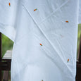 Cotton White Sheet with Carrot Motifs