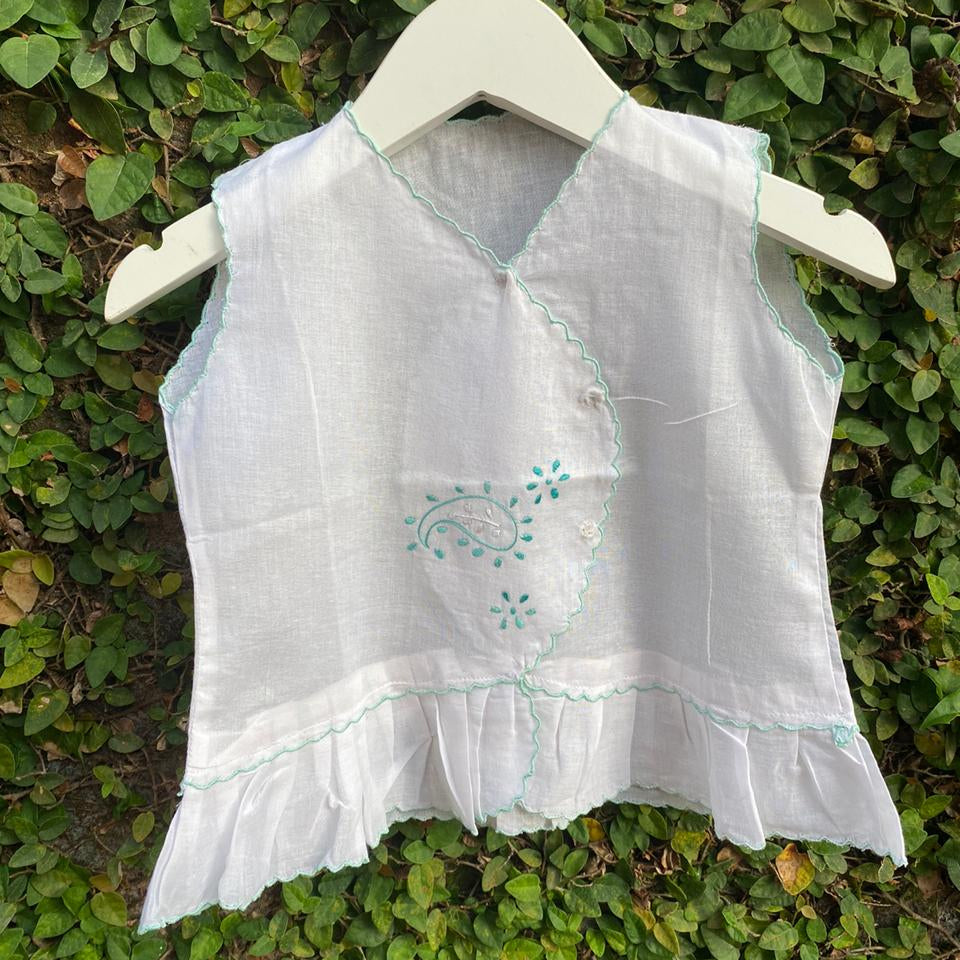 Embroidered Scalloped Voile Dress - Assorted color