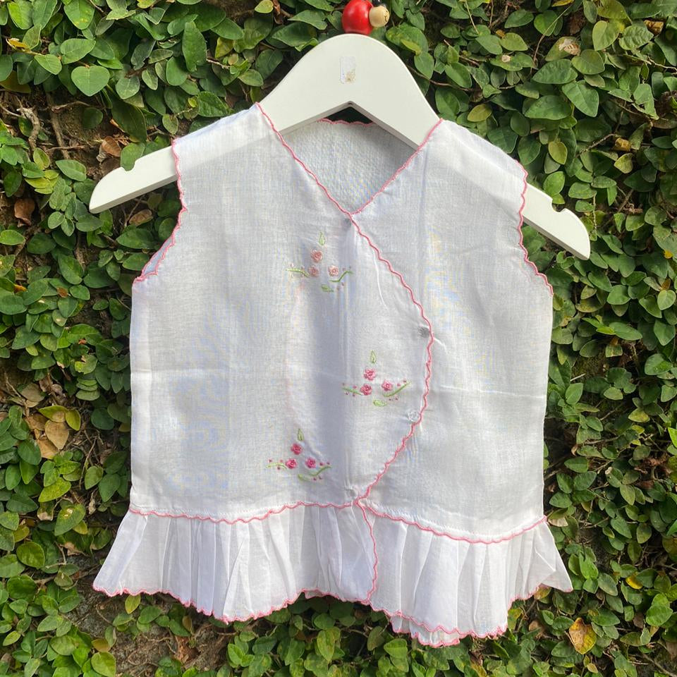 Embroidered Scalloped Voile Dress - Assorted color