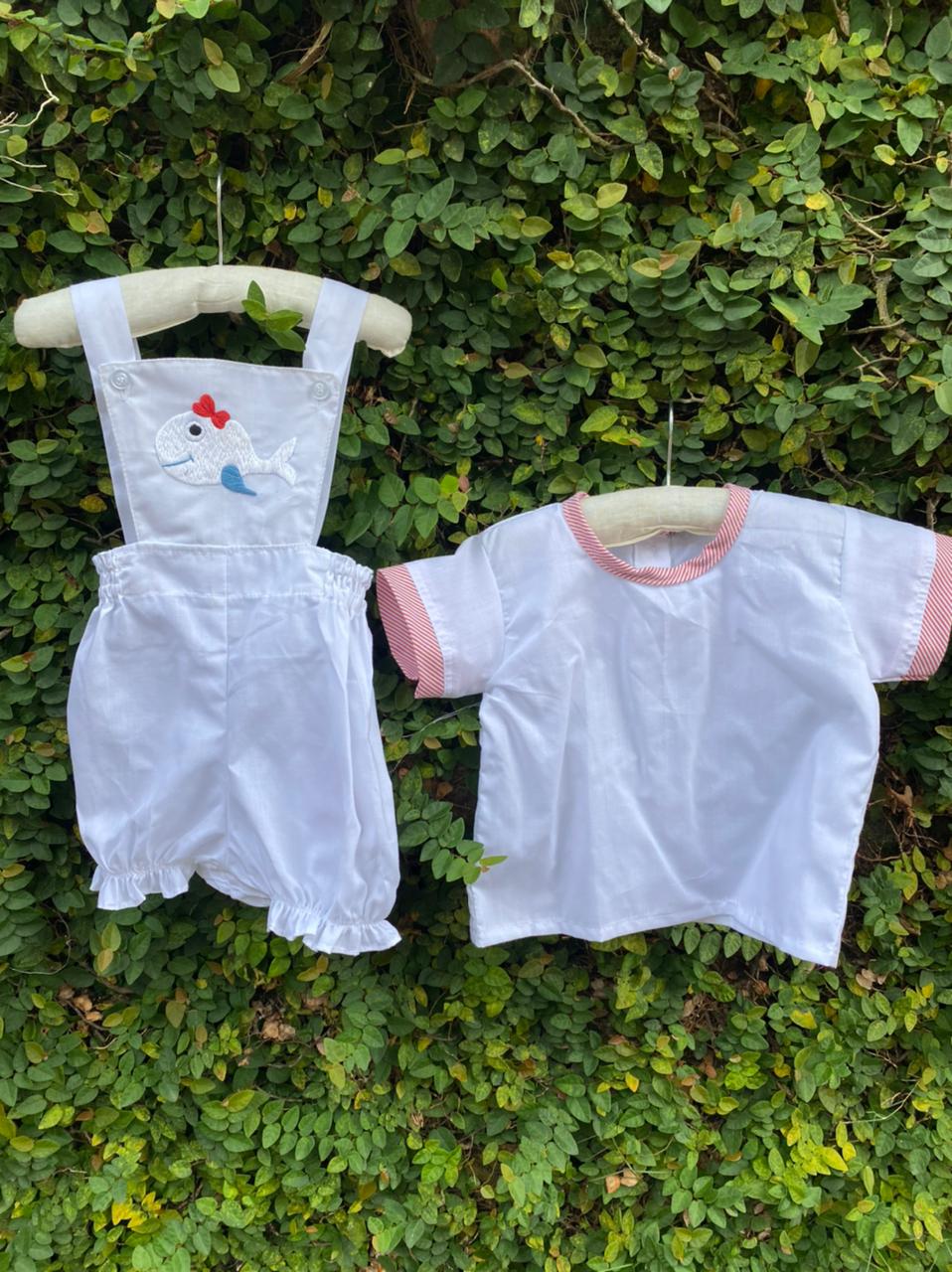 embroidered fish baby boy romper