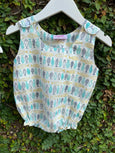 block print romper for baby