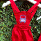 Hand Embroidered Cotton Red Romper