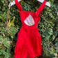 Hand Embroidered Cotton Red Romper