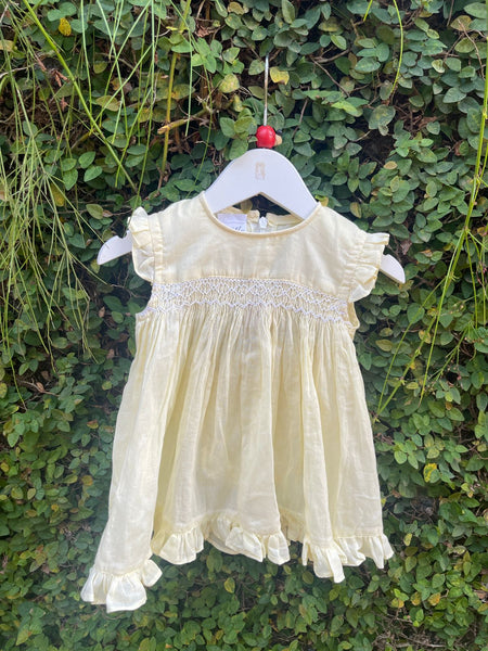 cotton light lemon baby dress