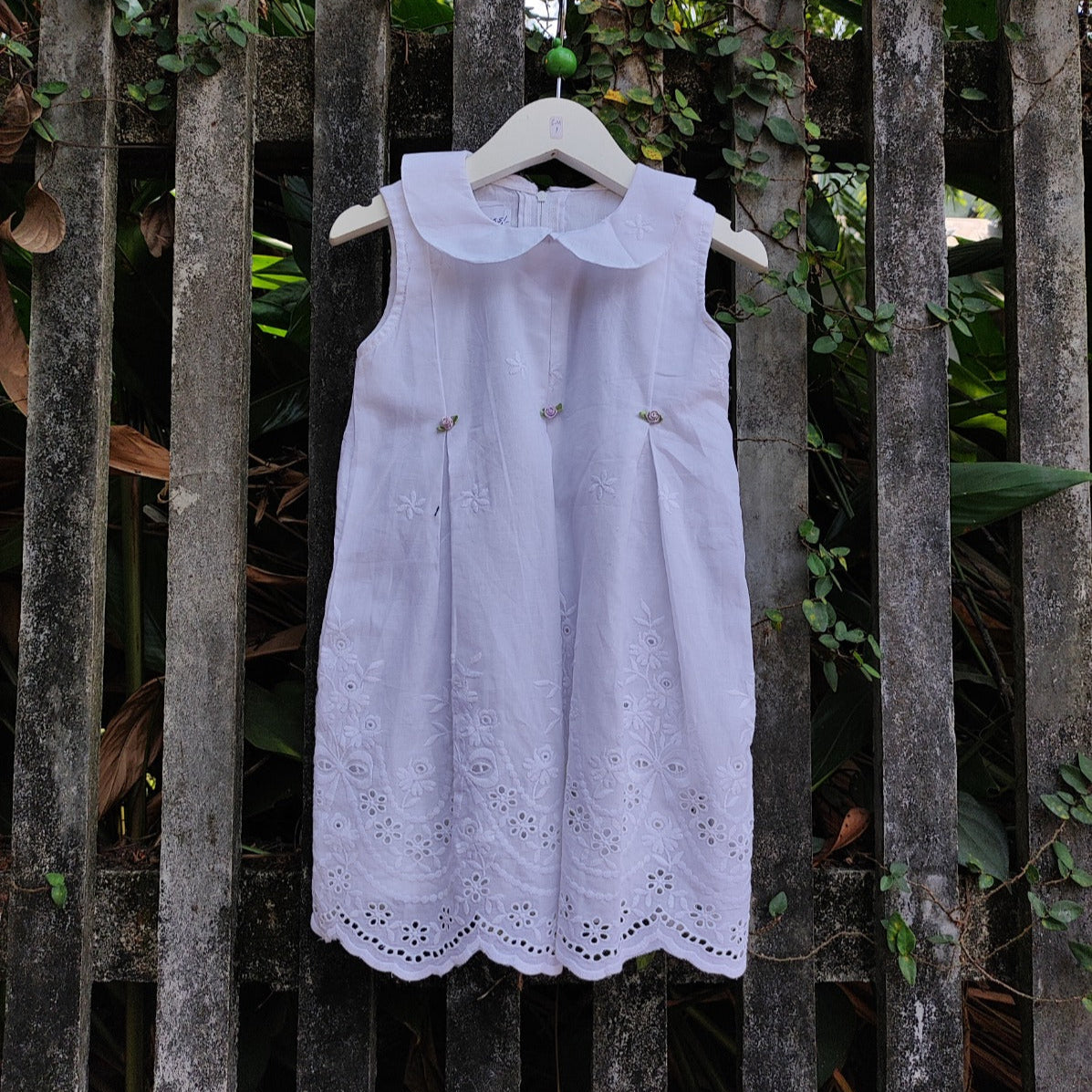 Elegant Embroidered Fabric Cotton Baby Dress