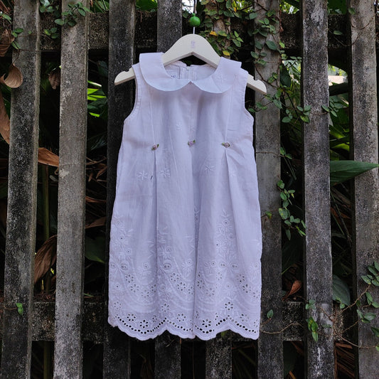 Elegant Embroidered Fabric Cotton Baby Dress