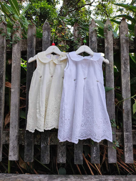 embroidered fabric baby dress