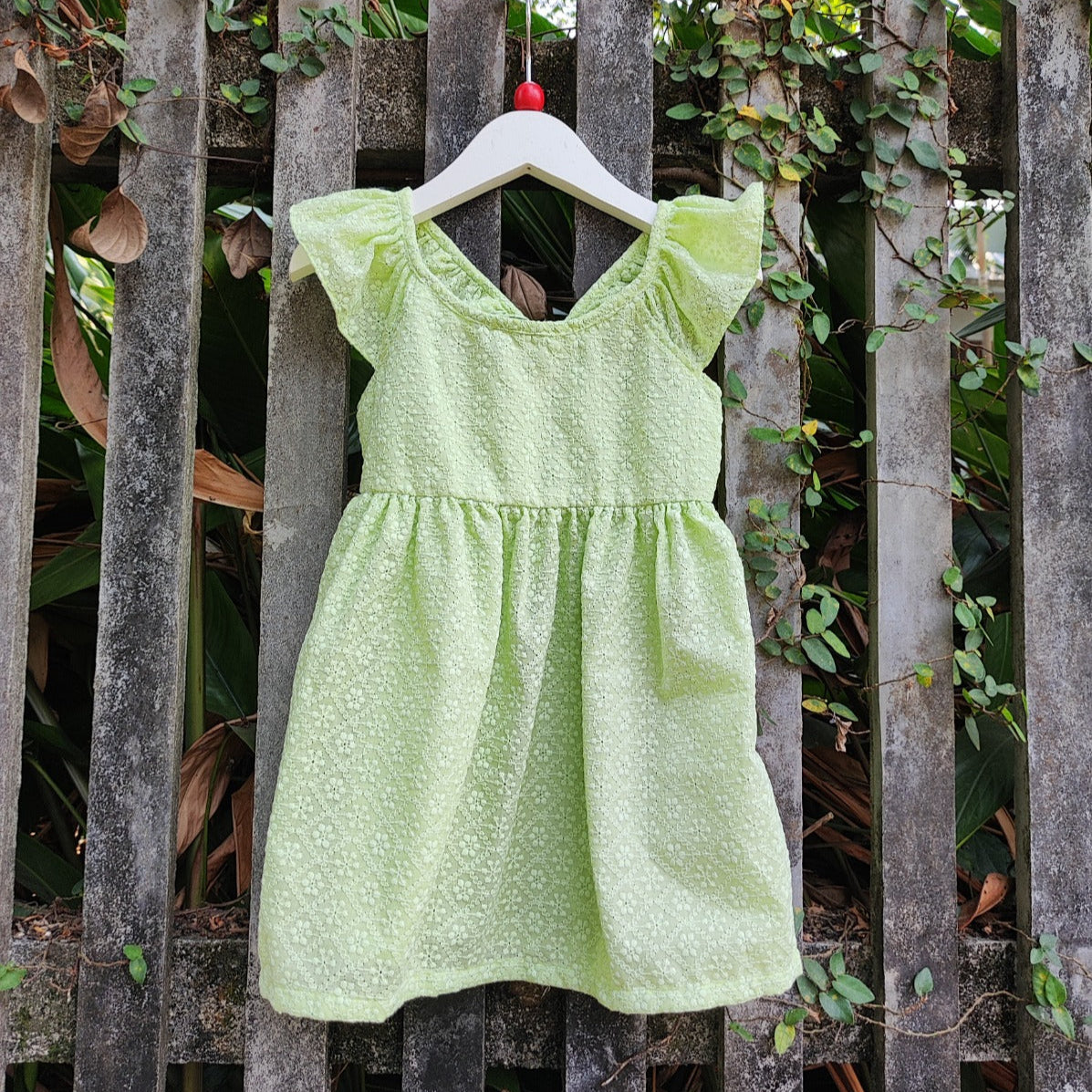 Simple Embroidered Fabric Cotton Baby Dress