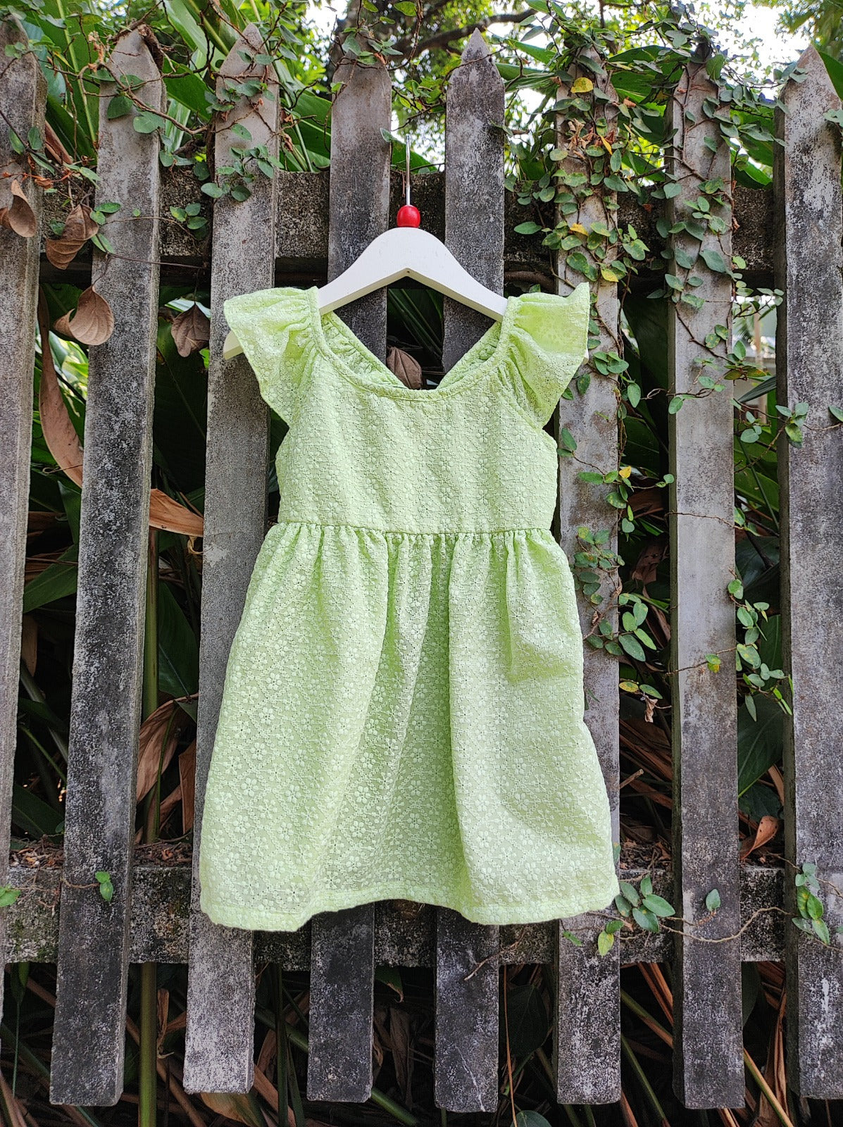 Plain Green Beautiful Frock For Baby Girl BP1053