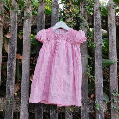 Cotton Short Sleeveless Smocking Dresses