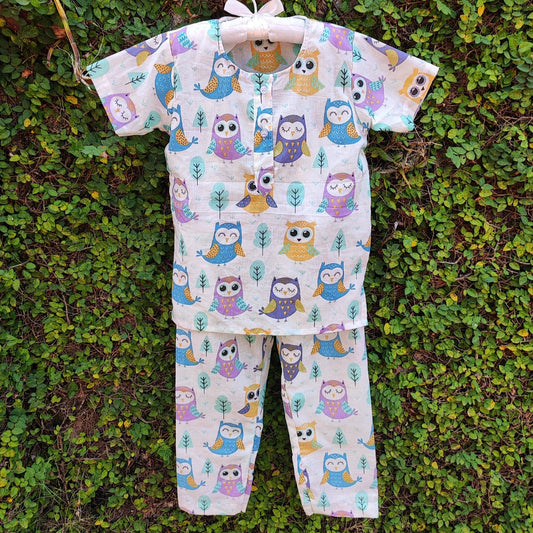 Sleepy Little Owl Kids Cotton Nightwear