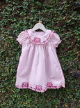 pink cutwork baby frock