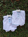 embroidered classic baby vest set