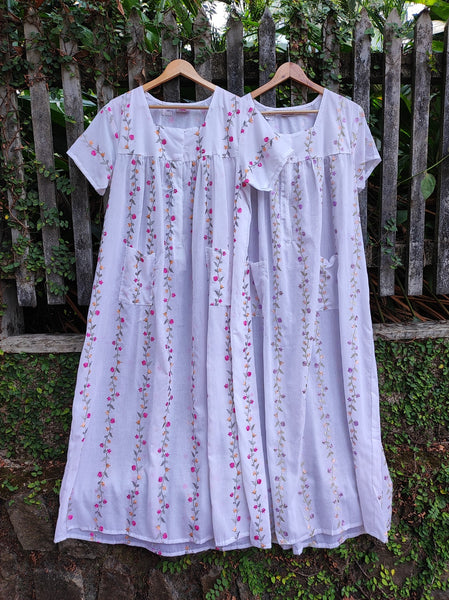 embroidered fabric nighty