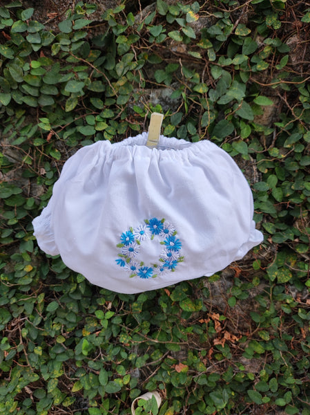 floral embroidered diaper cover