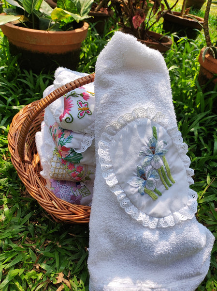 Floral Delight Appliqué Patch Baby Towel