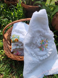 colourful flowers applique baby towel