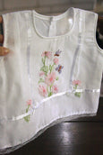 Flowers n' Flutterbys White Darted Top