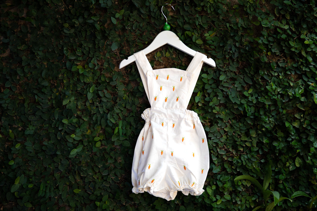 comfy cream embroidered romper