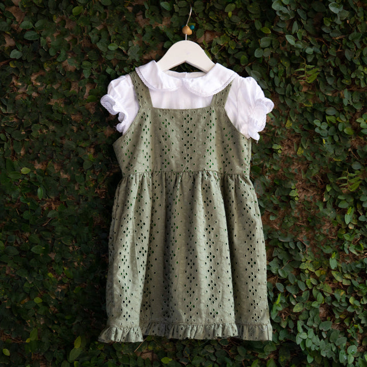 Cool Colours Cotton Eyelet Dress Set