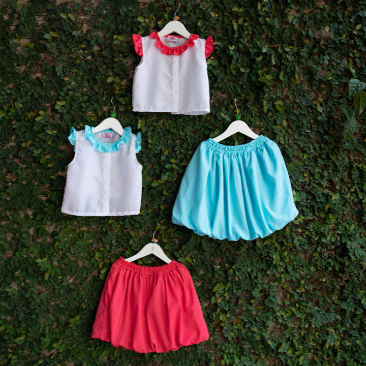 Colourful Partywear Skirt Romper Sets