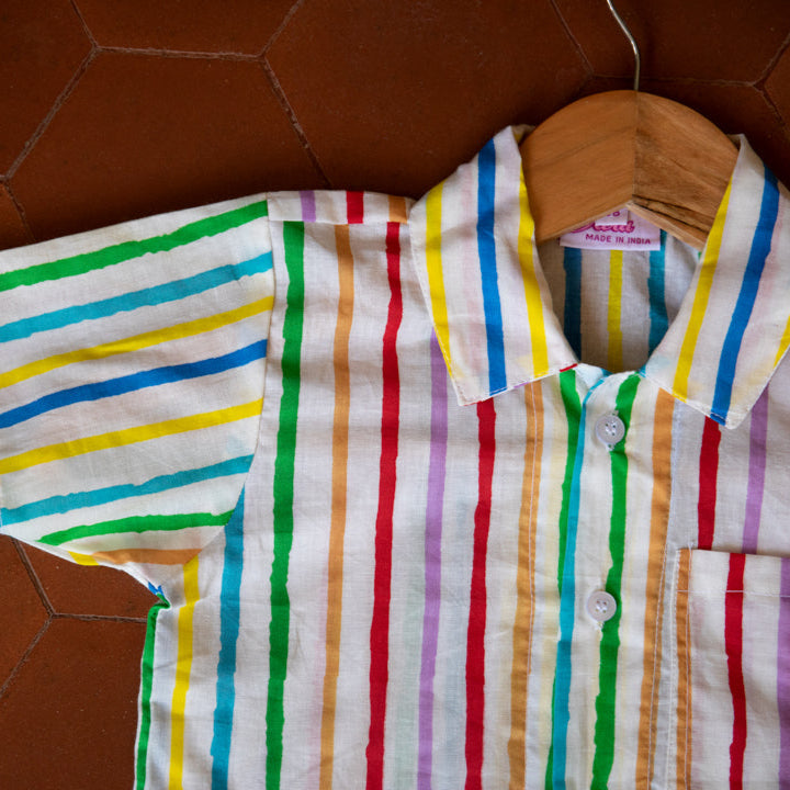 Casual Multicolour Boys Cotton Shirt