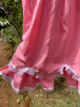 satin pink party dress