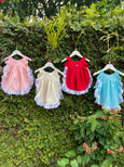 apron baby dress with frill