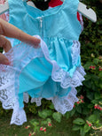 Satin Polka Apron Dress with Panty and Frill Details