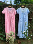 floral embroidered nursing nighty