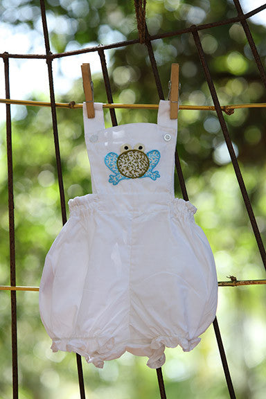 Fluffy frog White Rompers